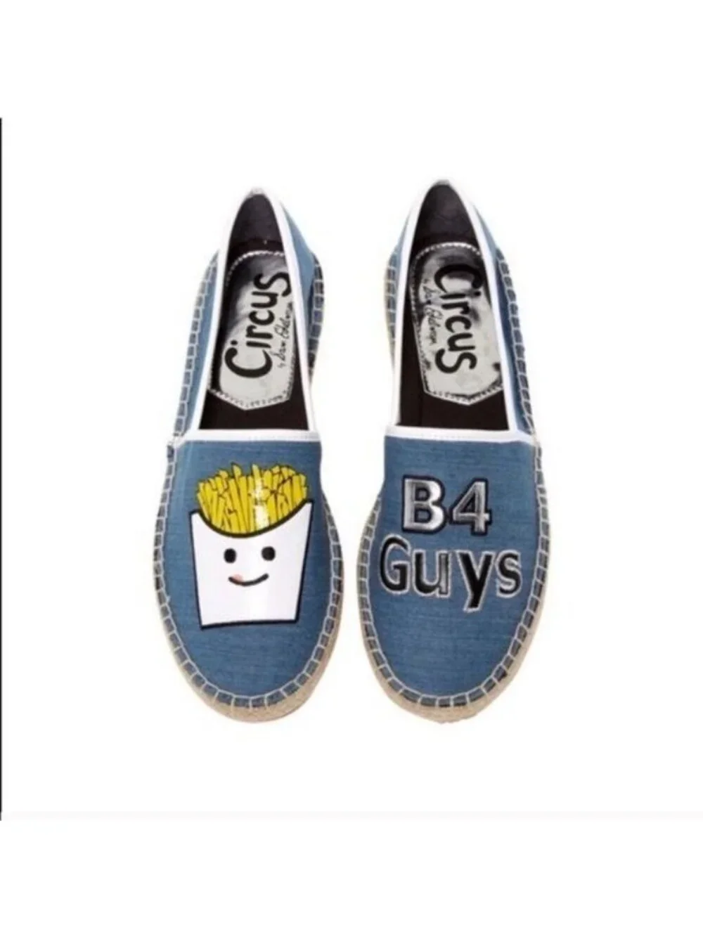 Sam Edelman Leni Fries B4 Guys Espadrilles Denim Slip-On Shoes 8.5